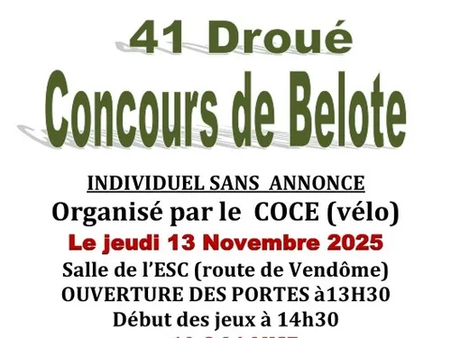 DROUÉ (41) - Concours de belote du COCE