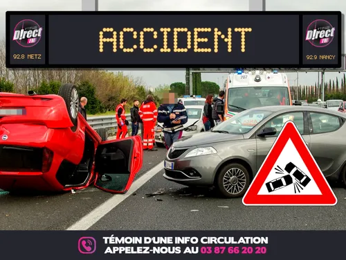 Info trafic : accident et ralentissement à la hauteur Zoufftgen