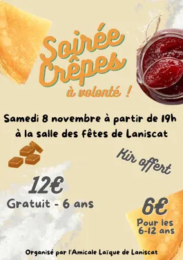 Soirée crêpes à volonté à Laniscat