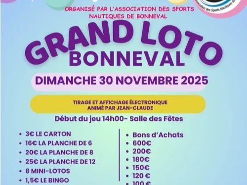 BONNEVAL - Grand Loto de l'Association des Sports Nautiques