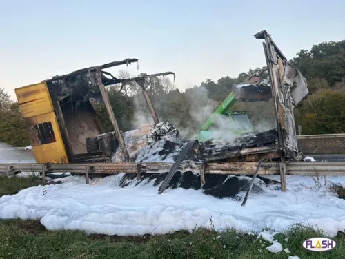 Corrèze : Important incendie sur un poids lourd sur l'A20