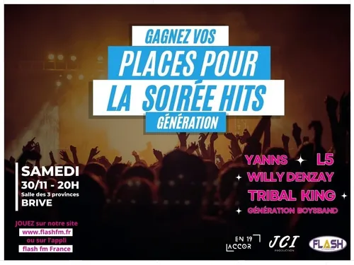 Gagnez vos places pour la soirée Hits Génération à Brive