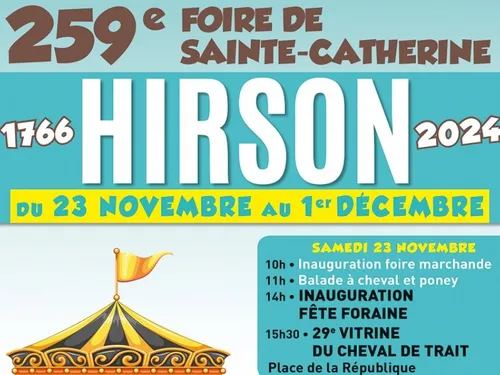 Hirson : 259ème Foire de Sainte-Catherine ce samedi 