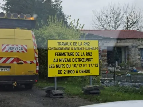 Étrœungt : RN2 fermée à la circulation durant 2 nuits 