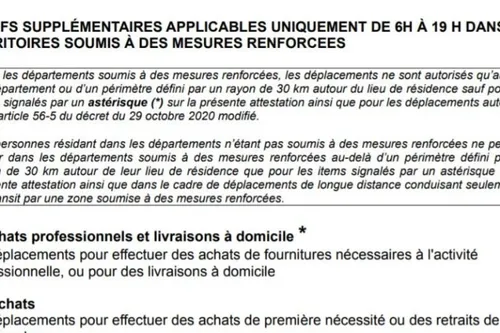 Nouvelle attestation de déplacement dérogatoire : les nouvelles...