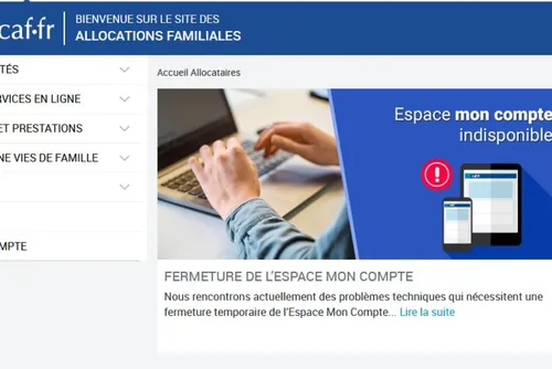 L'espace Mon Compte et l'Appli CAF-Mon Compte à nouveau fermés,...