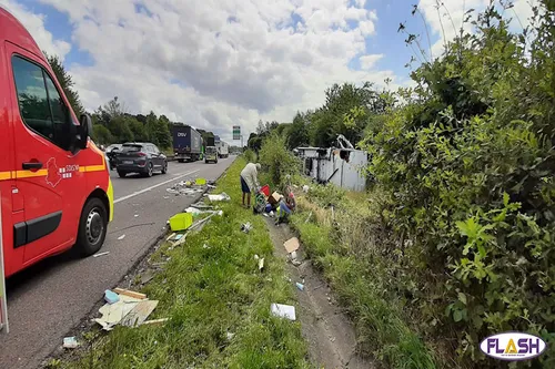 Accident entre un camping-car et une voiture sur l'A20