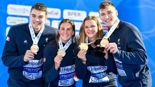 [ SPORT / NATATION ]: Les Bleus champions d’Europe en relais 4x100m...