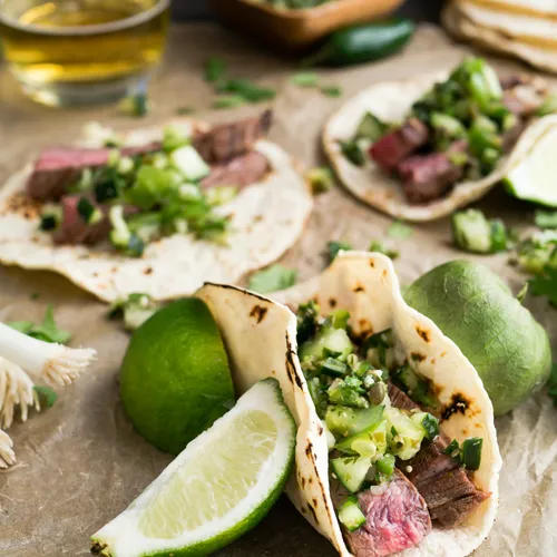 Tacos mexicain au filet de bœuf 