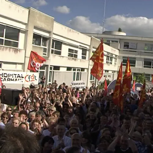 Hôpital de Carhaix / 03.07.2008 Interview de Jean-Yves Roudaut (Pdt...