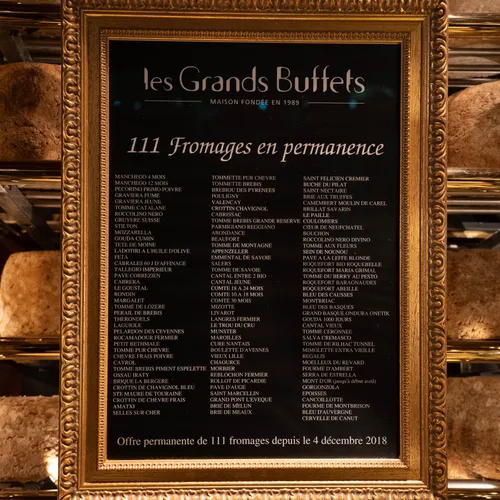 La sélection de fromages des Grands Buffets