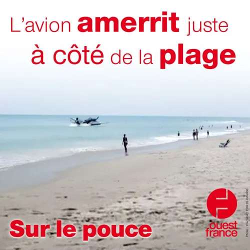 19 avril 2021 - L'avion amerrit juste à côté de la plage