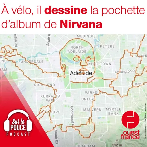 27 Septembre 2021 - À vélo, il dessine la pochette d'album de Nirvana