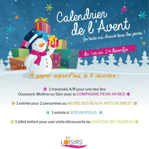 Le calendrier de l'Avent de Loisirs en Finistère