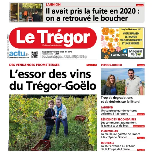 Cette semaine dans Le Trégor.
