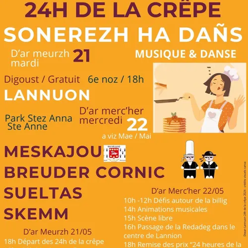 24 heures de la crêpe les 21 et 22 Mai à Lannion