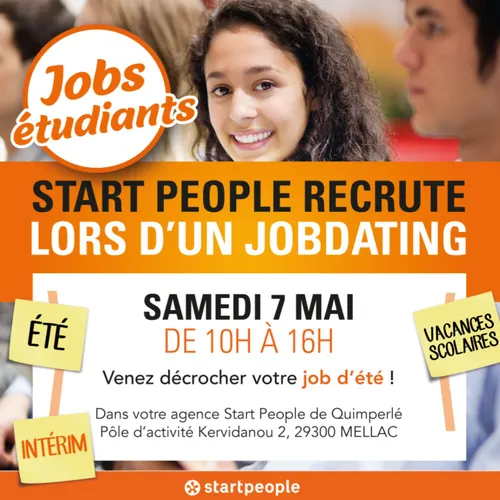 Job Dating Etudiants à l'agence Start People de Quimperlé le 7 mai