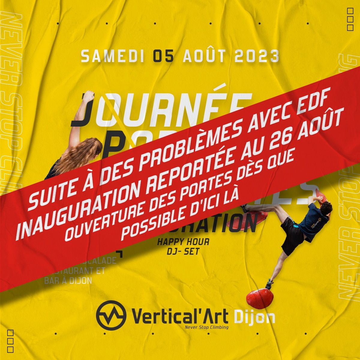 L'inauguration de la salle d'escalade Vertical'Art Dijon reportée au 26 ...