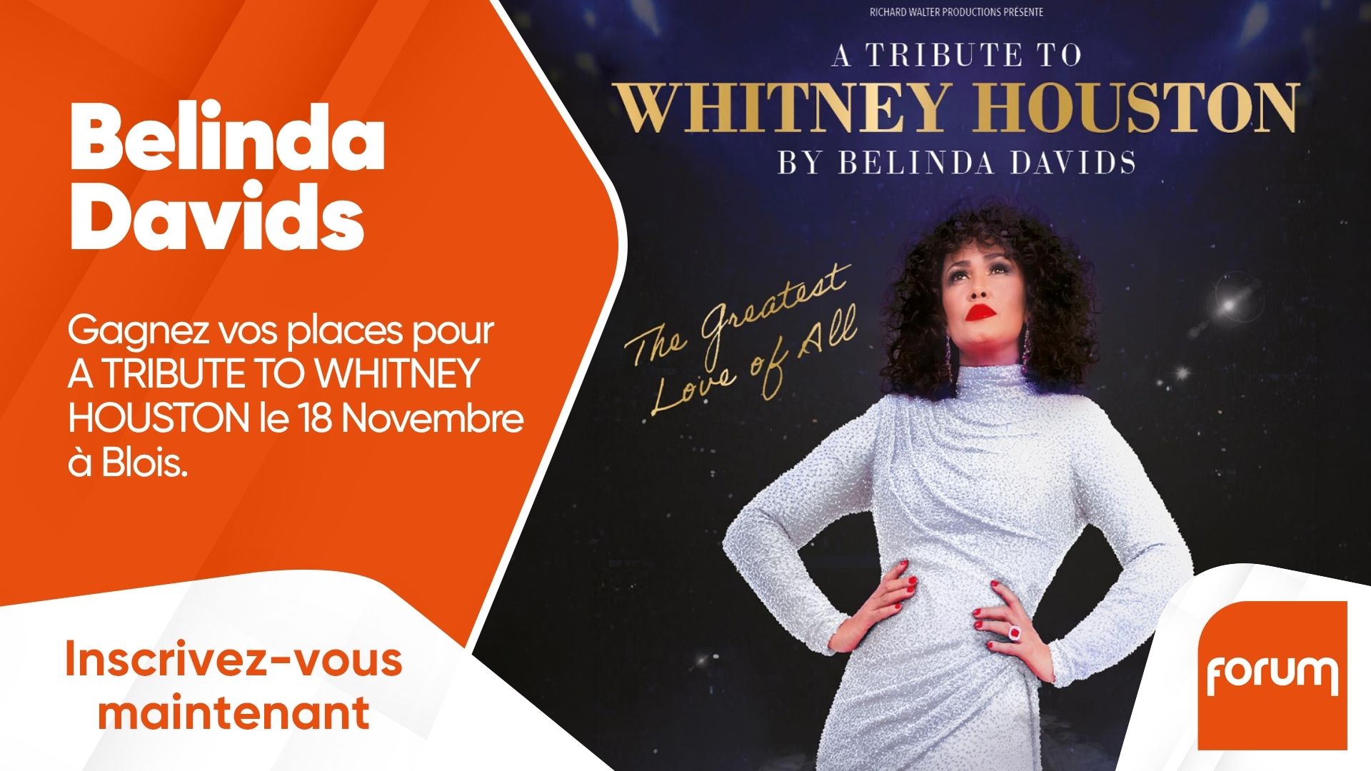 Belinda Davids : gagnez vos places pour son spectacle A Tribute to Whitney Houston