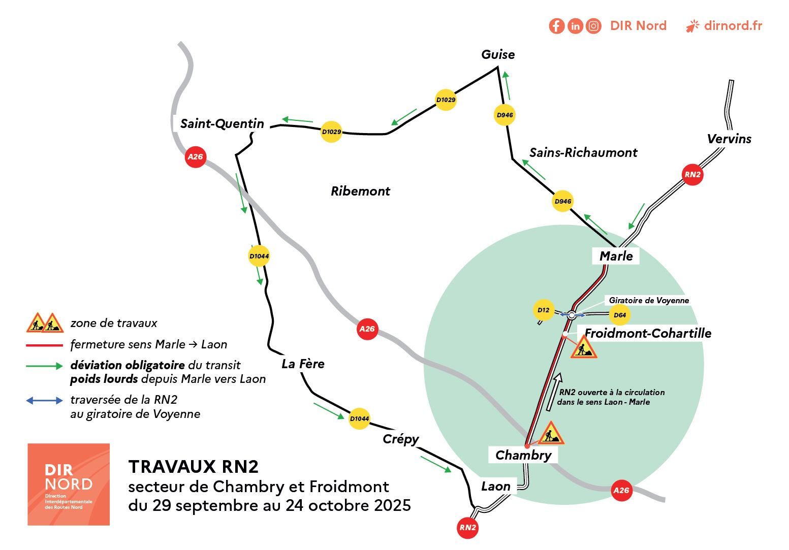 Réfection de la RN2 entre Vervins et Laon