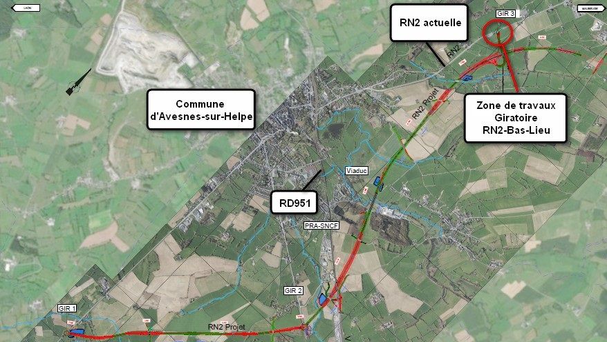 Bas-Lieu : construction d’un giratoire sur la RN2