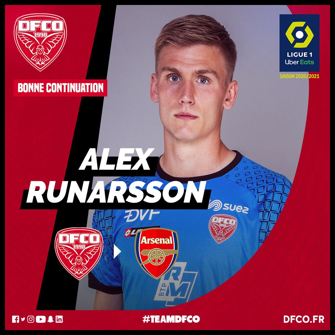 Alex Rúnarsson quitte le DFCO pour Arsenal