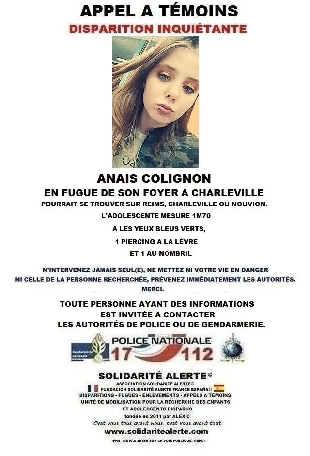 Disparition Ana&iuml;s Colignon Charlevielle-M&eacute;zi&egrave;res.jpg (90 KB)