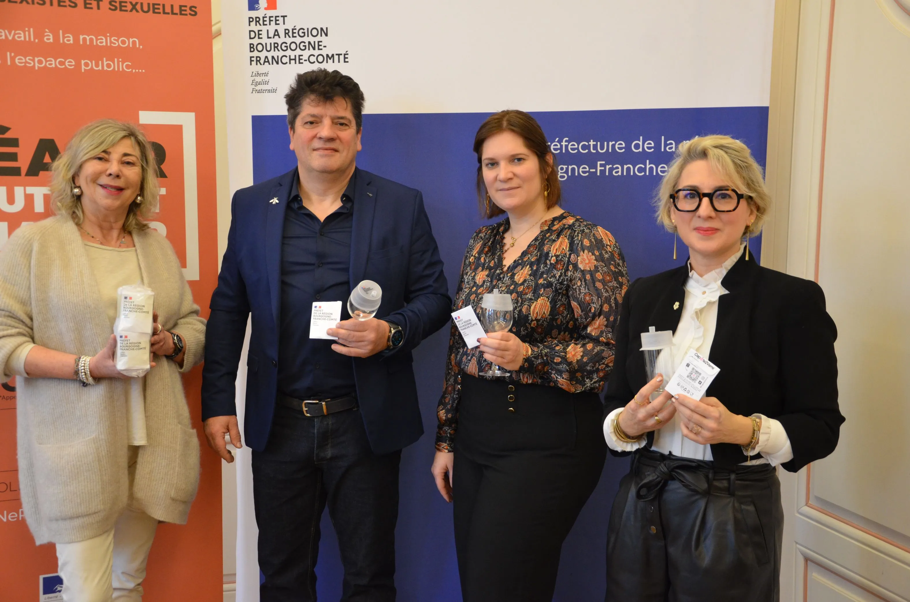  Aurélie Contrecivile (troisième en partant de la gauche), Directrice de cabinet du Préfet, recevait ce lundi en préfecture Christophe Le Mesnil et Isabelle Grandi