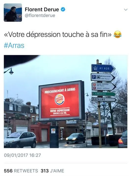 La pub Burger King pour Arras