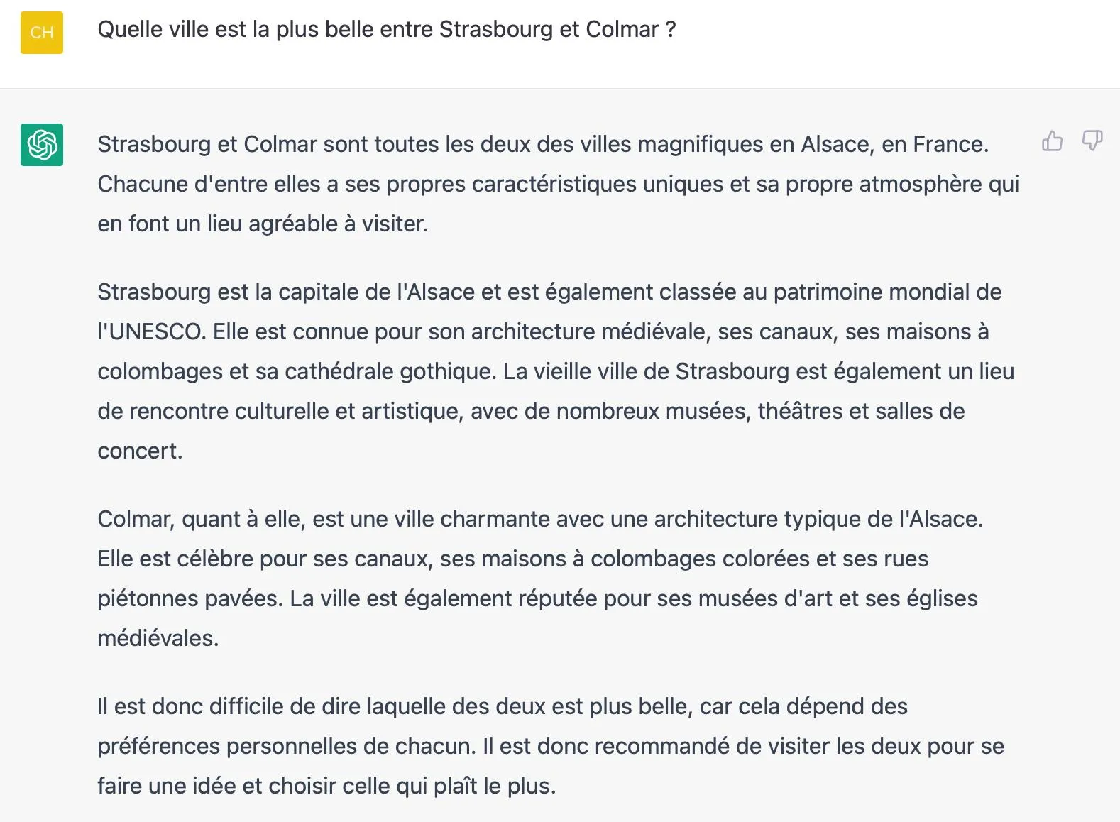 R&eacute;ponse ChatGPT