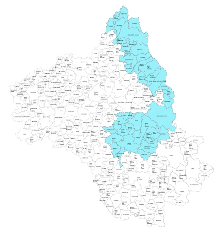 Carte Aveyron pneus