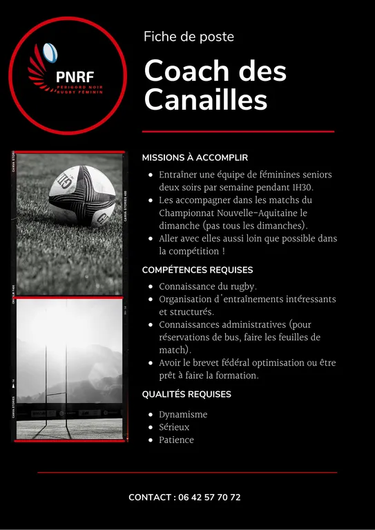 FICHE DE POSTE COACH CANAILLES