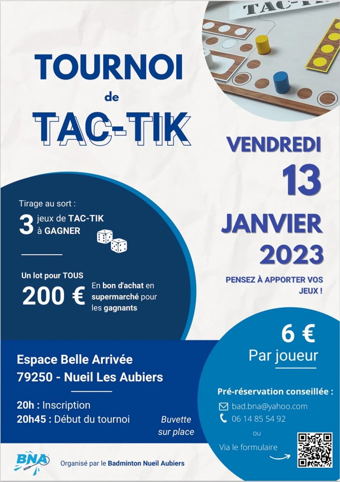 Tournoi de Tac Tic à Nueil-les-Aubiers