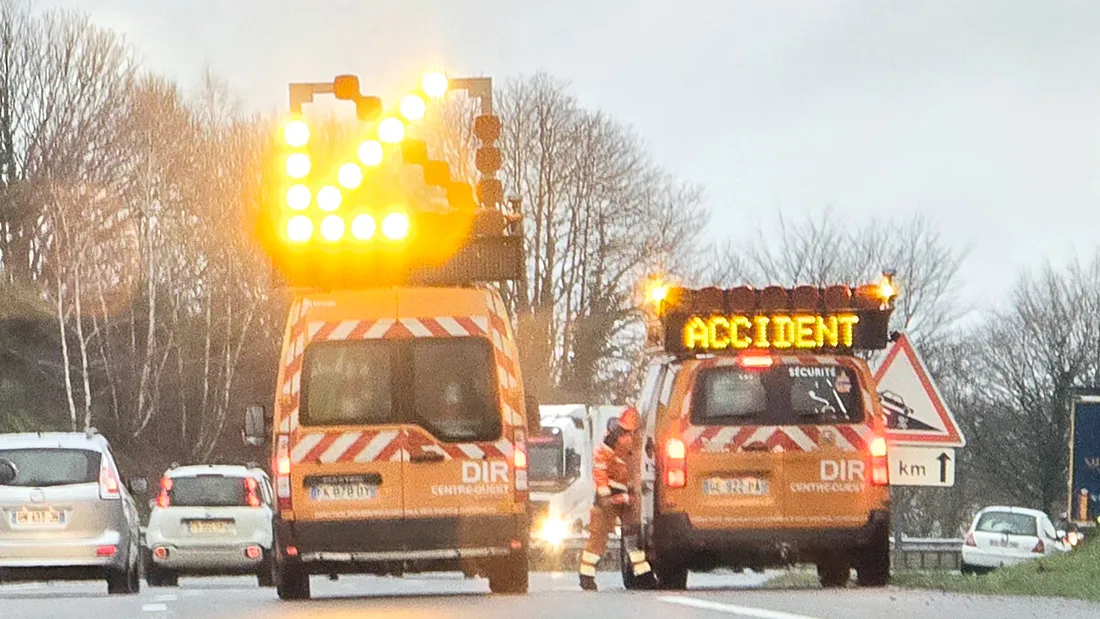 Balisage accident sur A20 par DIR Centre-Ouest