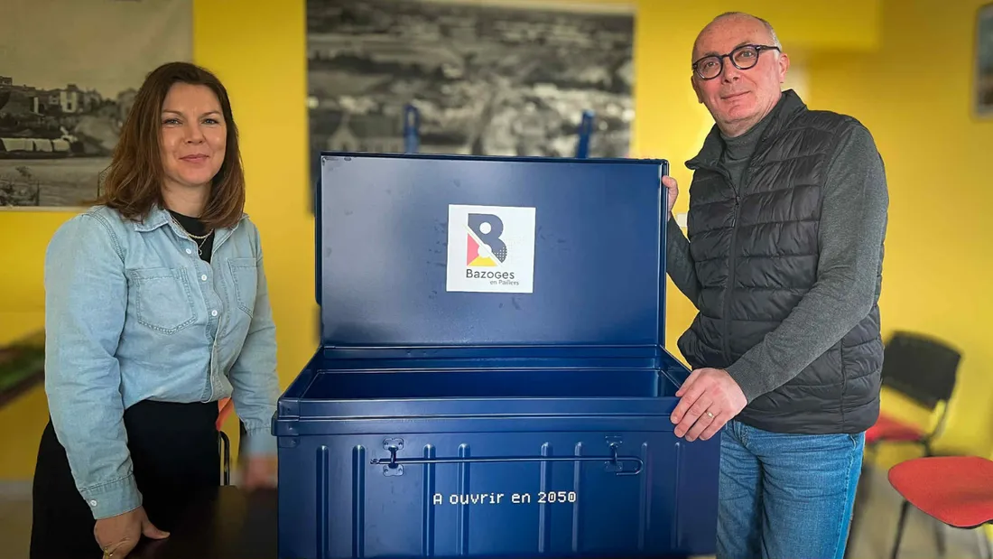 Cynthia Châtaignier, adjointe au maire et Jean-François You, maire de Bazoges en Paillers