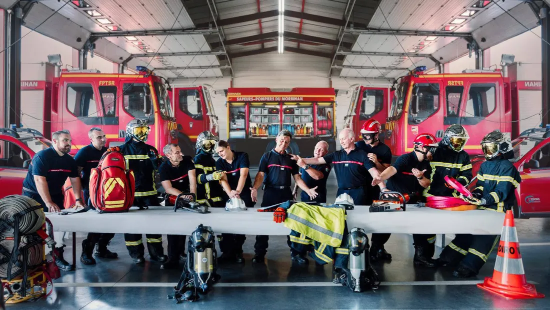 Les pompiers volontaire du centre de secours de La Roche Bernard dans le Morbihan 