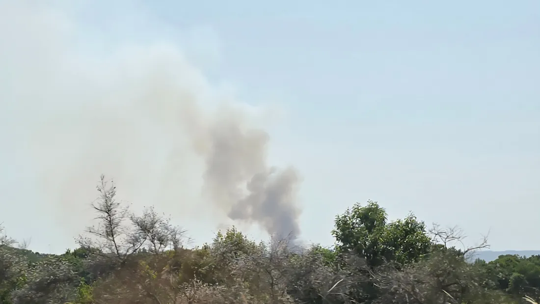 Incendie à Pionnat vue depuis la RN145