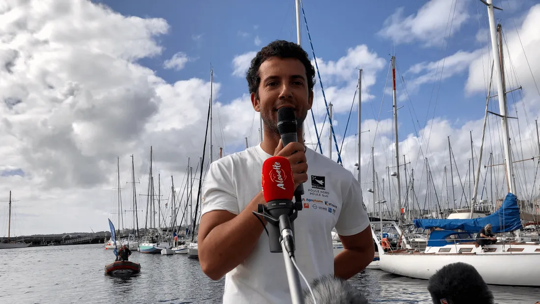 Guirec Soudée à l'arrivée à Brest