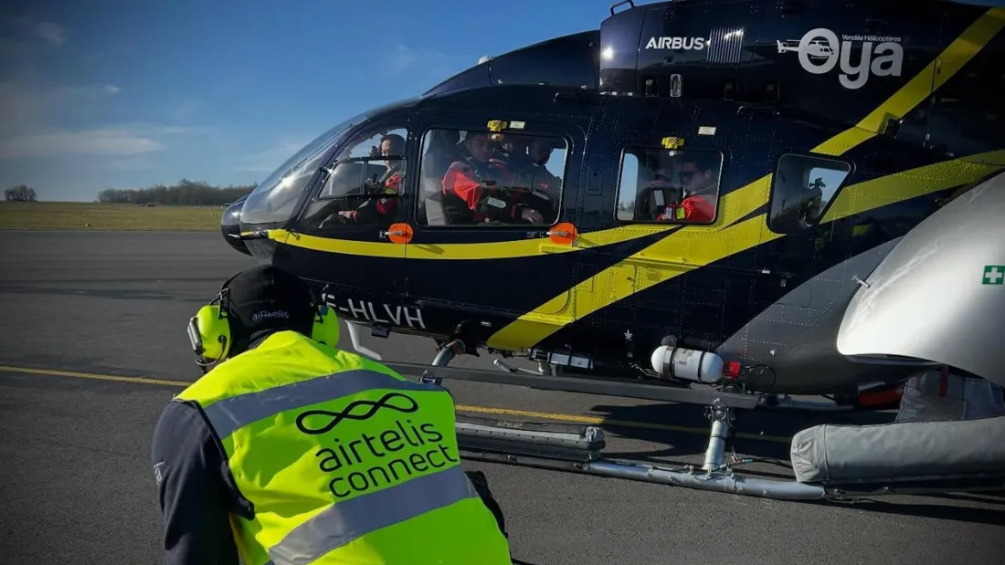 Un hélicoptère de la compagnie Oya Vendée Hélicoptères