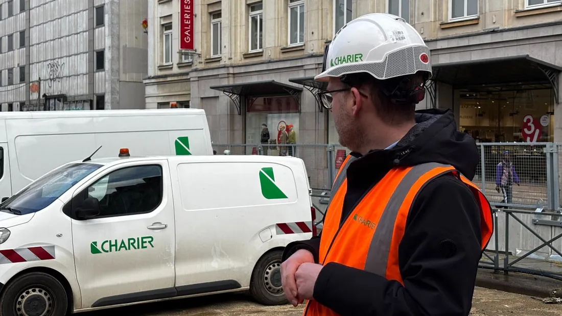  Marc Hervé, 1er adjoint en charge de l’urbanisme à la ville de Rennes, sur le chantier du parking.