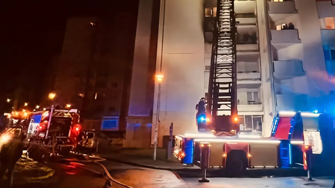 Incendie d'une tour avenue Charles de Gaulle à Guéret