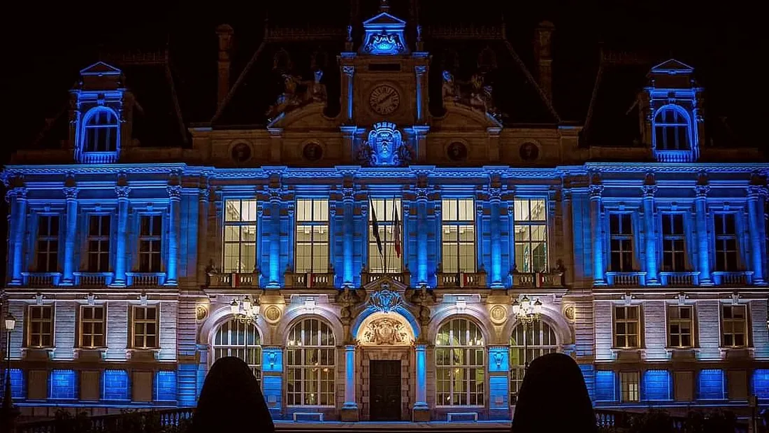 Hôtel de ville de Limoges aux couleurs d'Israël