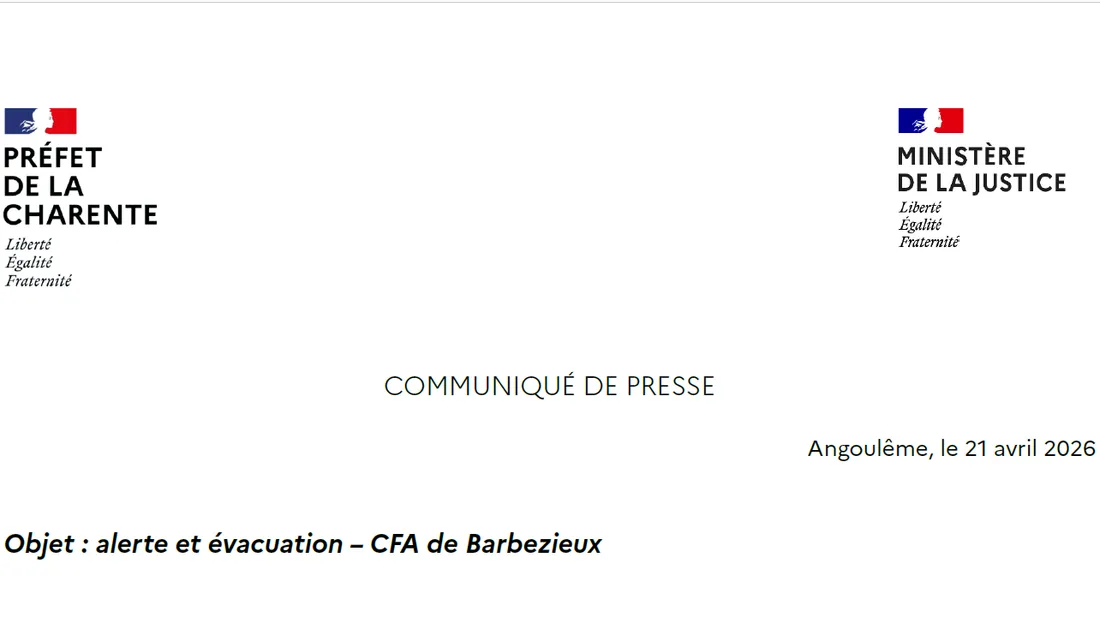 Le communiqué du Préfet de Charente