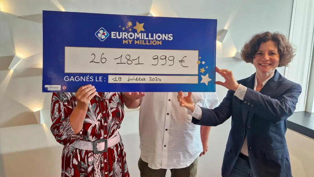 Les gagnants et Isabelle Cesari, Responsable accompagnement et expérience gagnants de FDJ