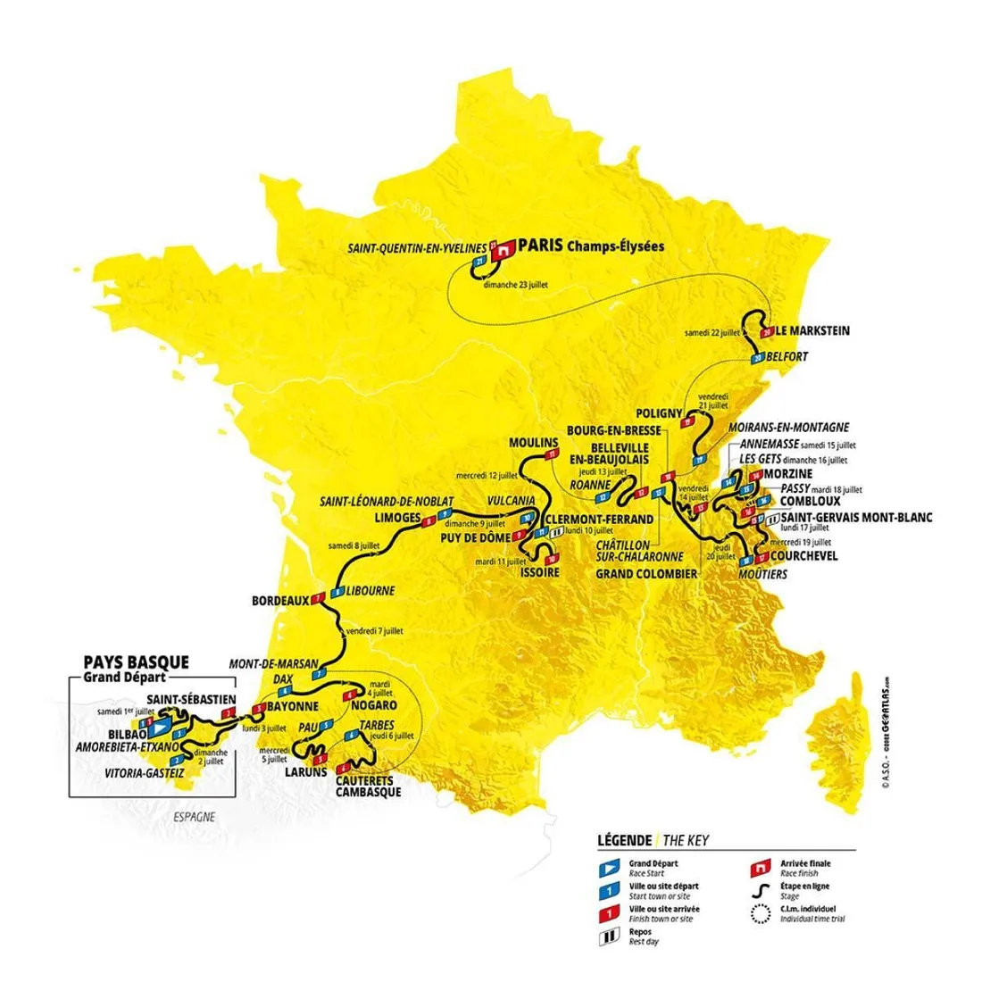 Le parcours du Tour 2023
