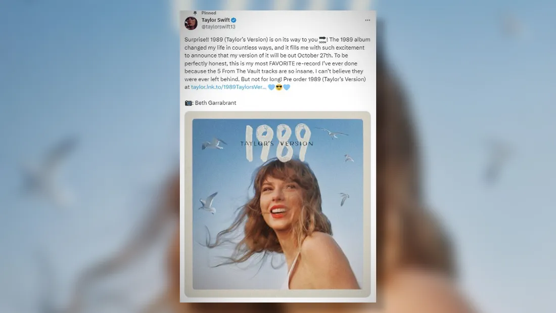 Taylor Swift annonce la réédition de son album "1989" !