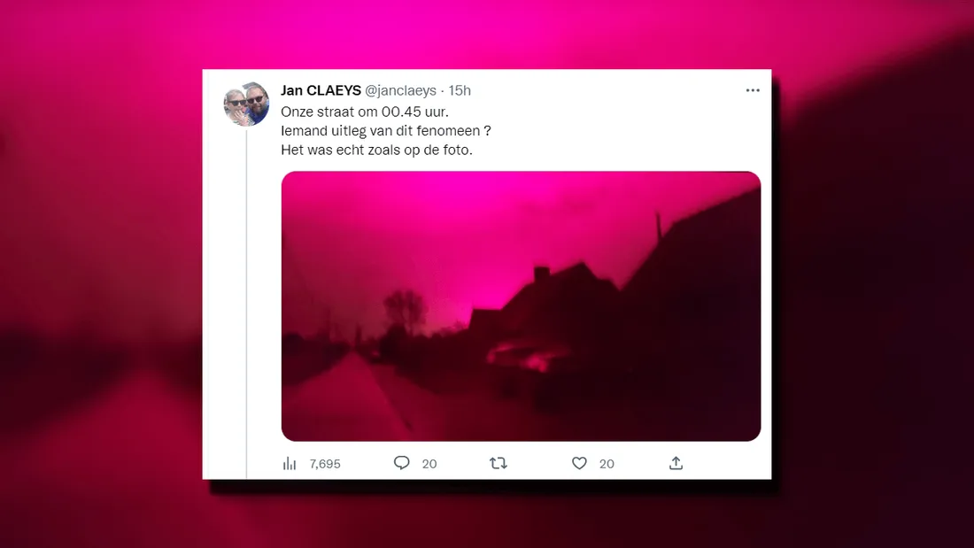 Le mystérieux ciel rose en Belgique