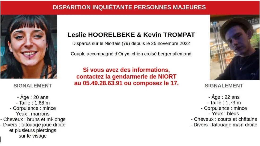Les deux jeunes gens n'ont pas donné de nouvelles d'eux depuis le 25 novembre