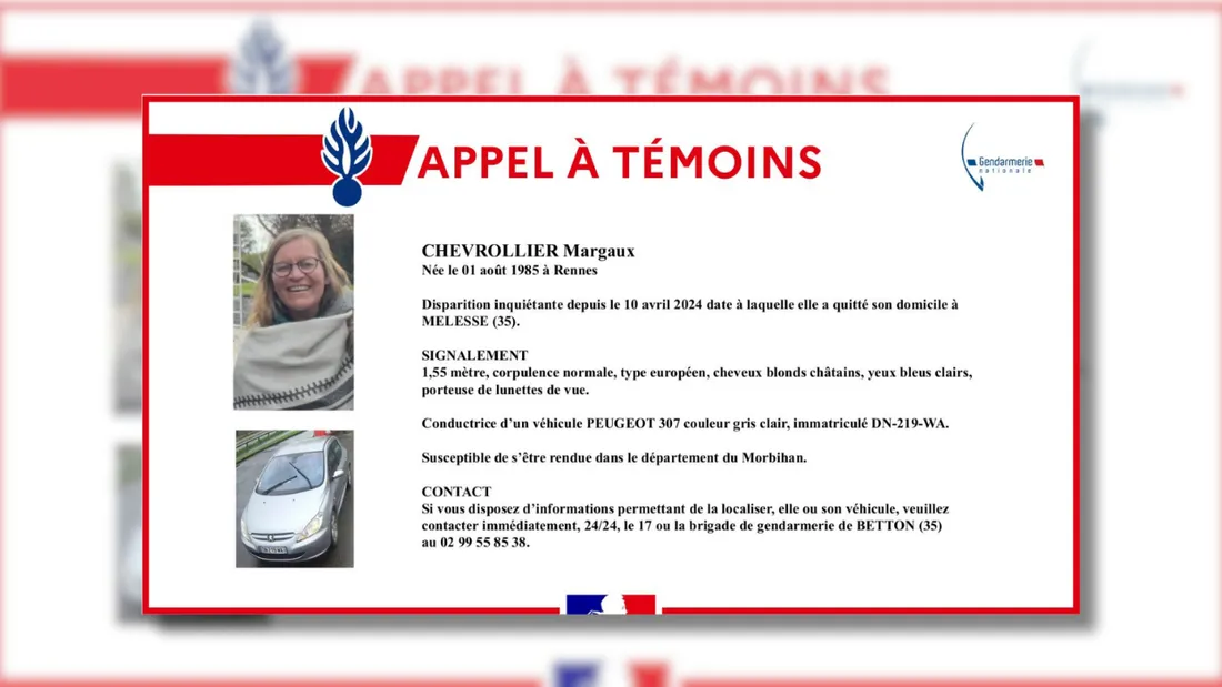 L'appel à témoins diffusé par la gendarmerie d'Ille-et-Vilaine.