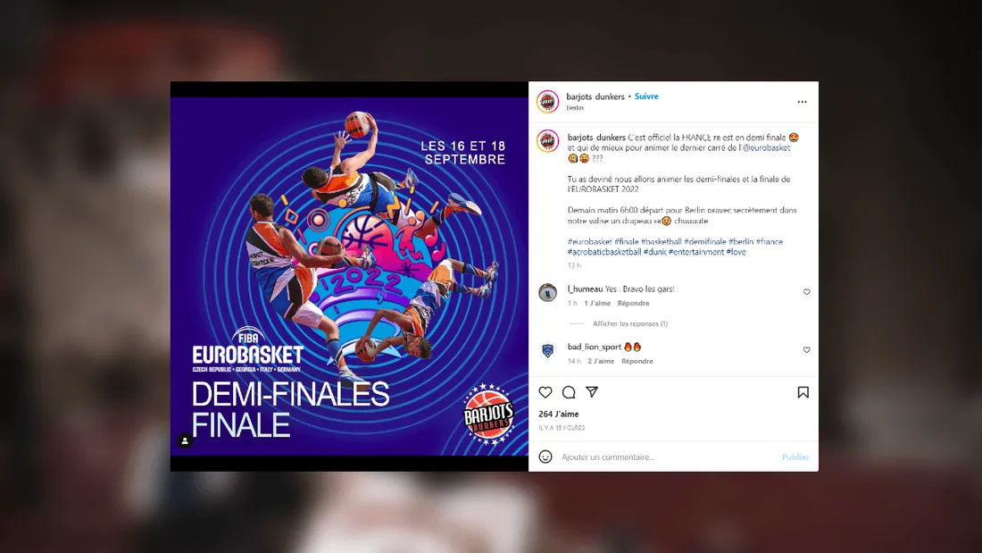 Les Barjots Dunkers dans le carré final de l’Euro de Basket